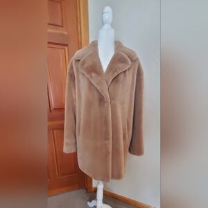 Herno Faux Fur Single Breasted Coat